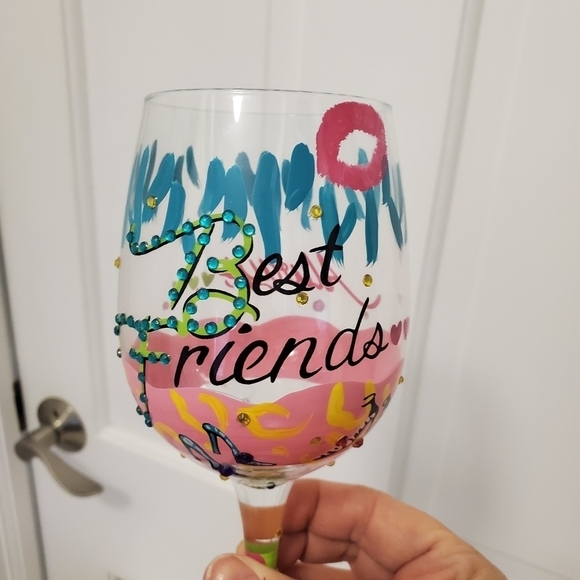 NIB Lolita Love My Wine "Best Friends Always" Wine Glass, Birthday, All Occasion - Picture 13 of 13